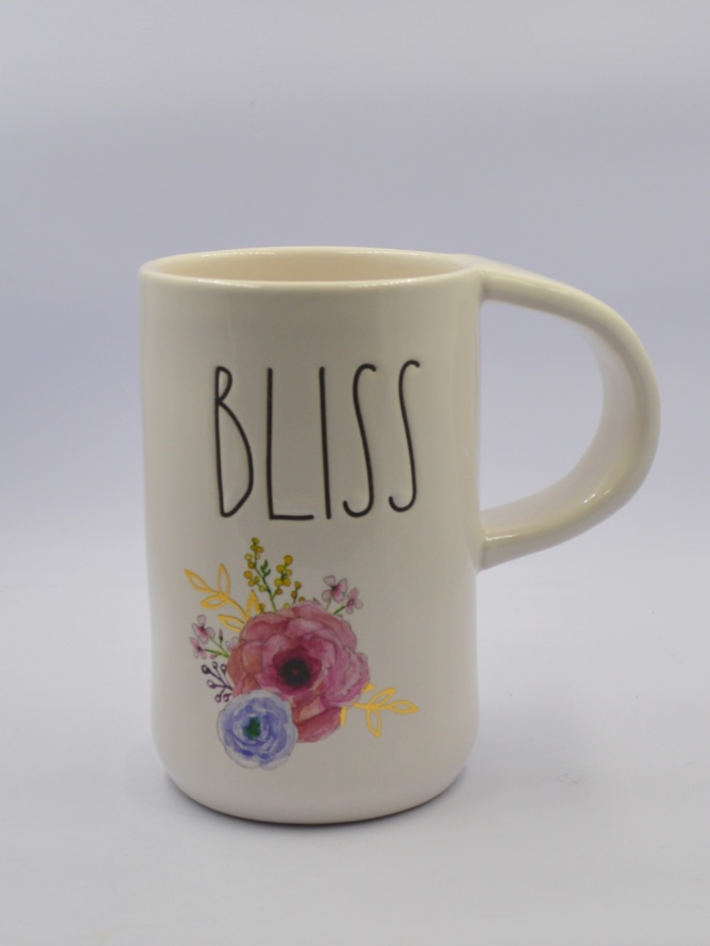 Rae Dunn BLISS Mug Spring 2025 Chunky Handle Floral Coffee Cup Tea Mug New
